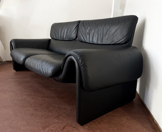 Image 1 of De Sede DS2011 zwarte leren bank