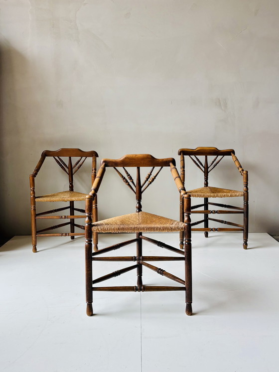 Image 1 of antieke Hollandse hoekstoelen, jaren 20