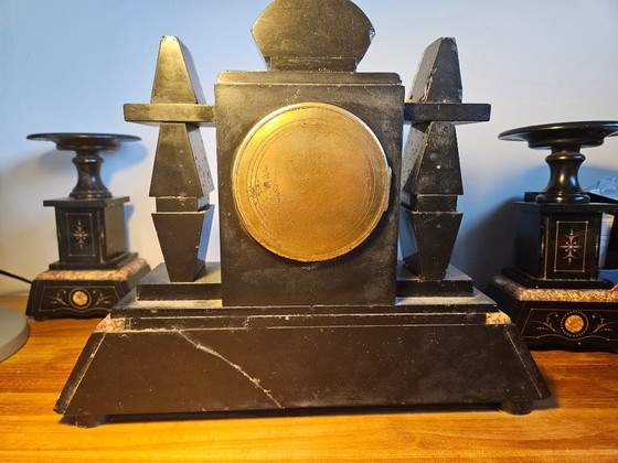 Image 1 of Antique French mantel clock (pendulum set) in Napoleon III style, dating from the late 19th century.