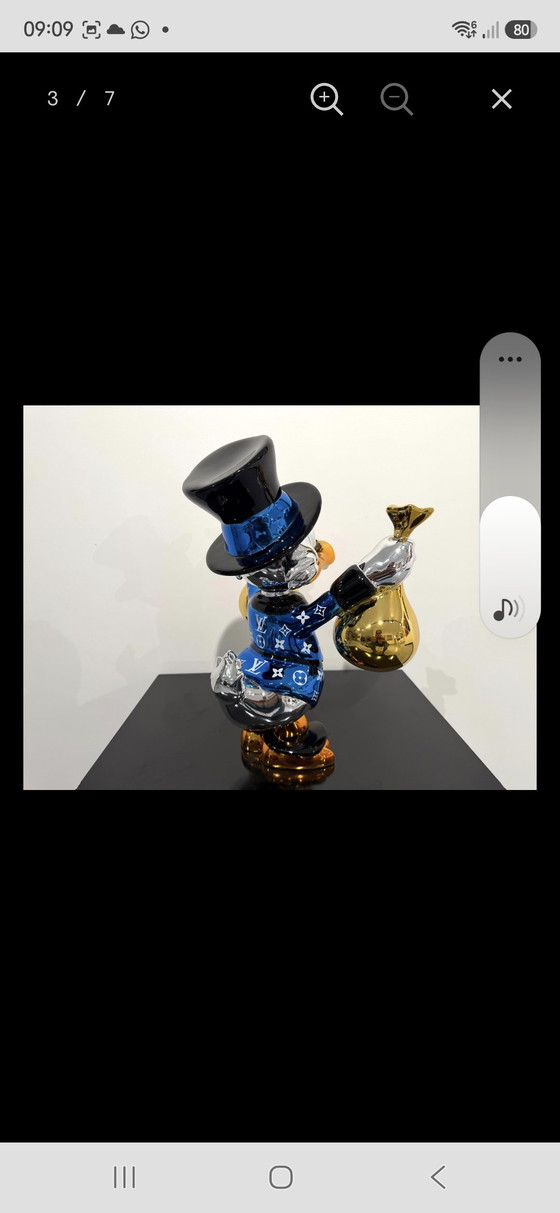 Da Apple Art - Paperon de' Paperoni - Mostrami i soldi, Statua blu - Scultura Pop Art – Van Apple, Sculture (photo 8 of 8)