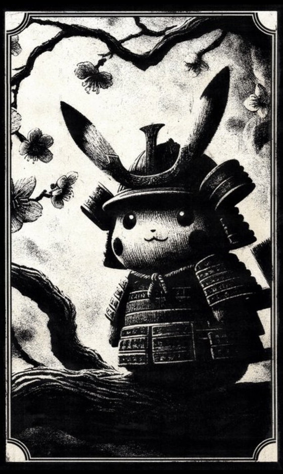 Image 1 of Kunstwerk Pikachu (Pokemon) Pikachu samurai
