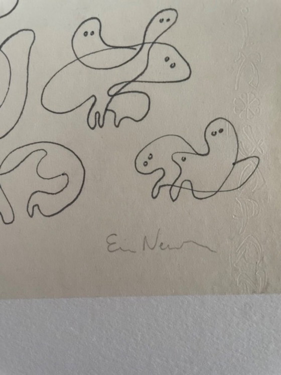 Image 1 of Unique line artwork by Ervin Neuhaus (1928-2012)