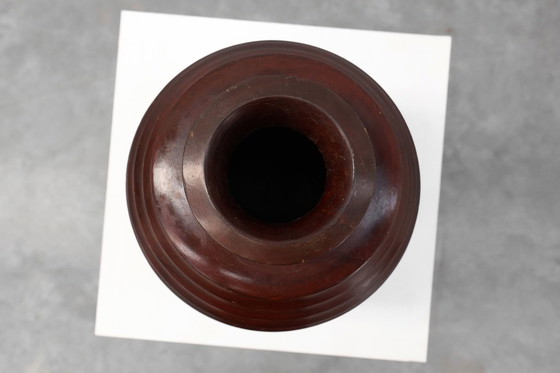 Image 1 of Grote Franse gedraaide houten vaas in Art Deco stijl, ca. 1925