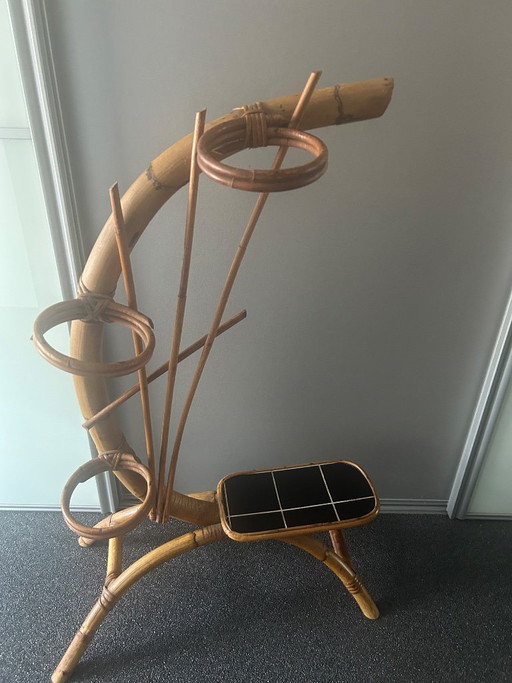 Vintage bamboo plant stand