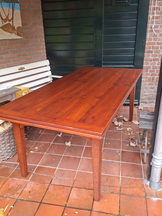 Table de salle à manger design extensible en bois de cerisier, Tables de salle à manger, Marron (photo 2 sur 5)