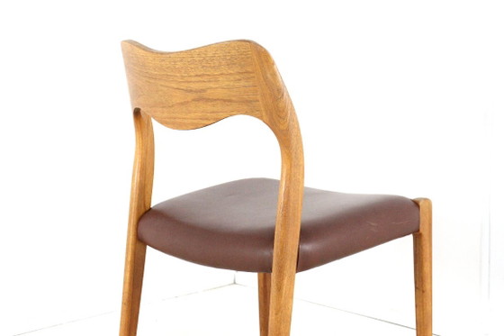 Set 6 Niels O Moller Model 71 Stoelen Teak Vintage Deens – Niels Otto Møller, Eetkamerstoelen, Leather (photo 12 of 17)