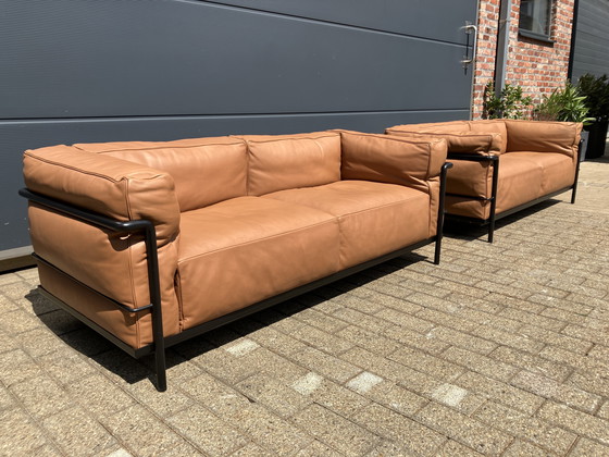 Image 1 of 2x Original Cassina Le Corbusier LC3 Cognac-Camel/Black As Good As New!!!