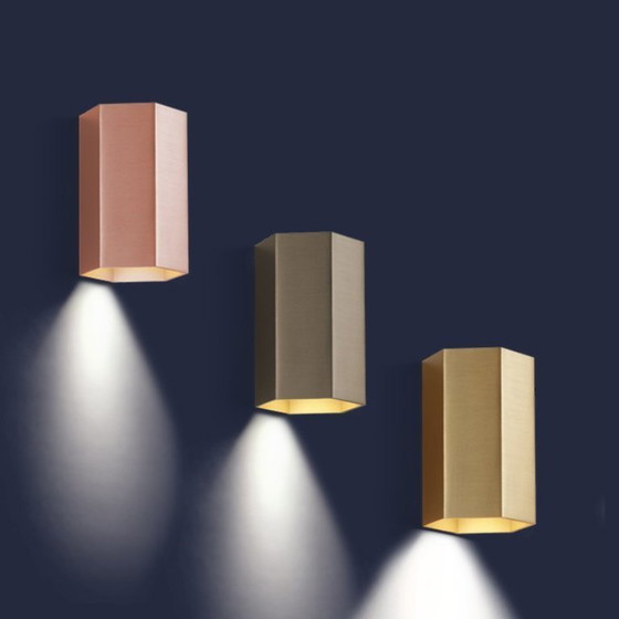 Image 1 of Wever & Ducré 1x lampada da parete Hexo mini 2.0 oro + 1x lampada da parete Hexo mini 1.0 oro