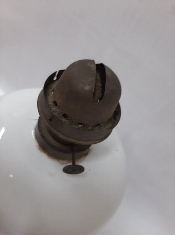 Image 1 of Lampada a olio francese antica in porcellana