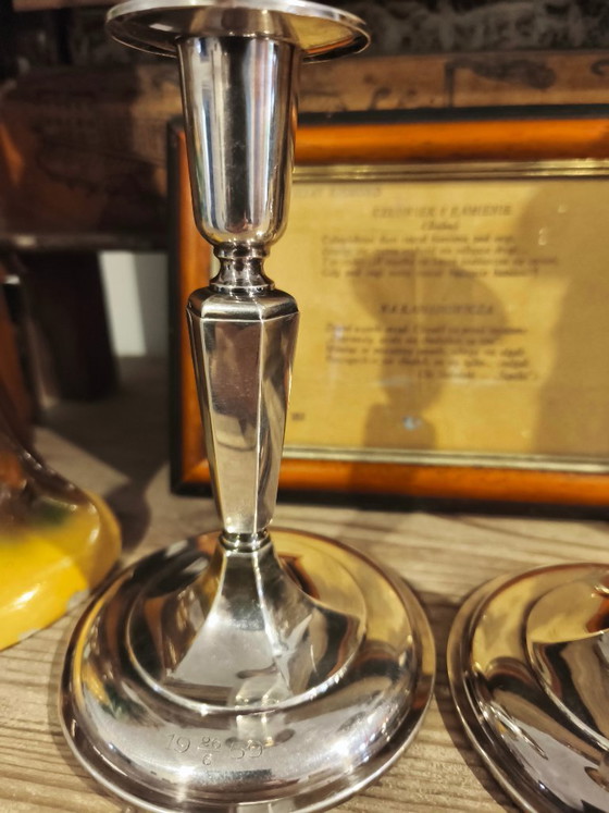 Image 1 of Silver Candlesticks, Pair.