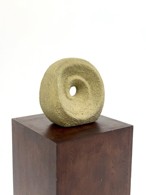 Unique round beige sculpture