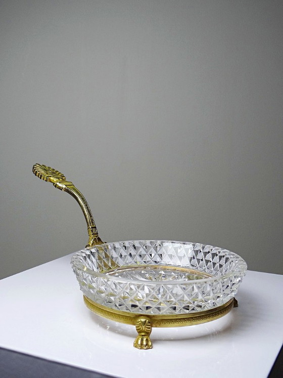 Image 1 of Sèvres crystal trinket tray, designed by L. Seiler, with an antique gilt mount