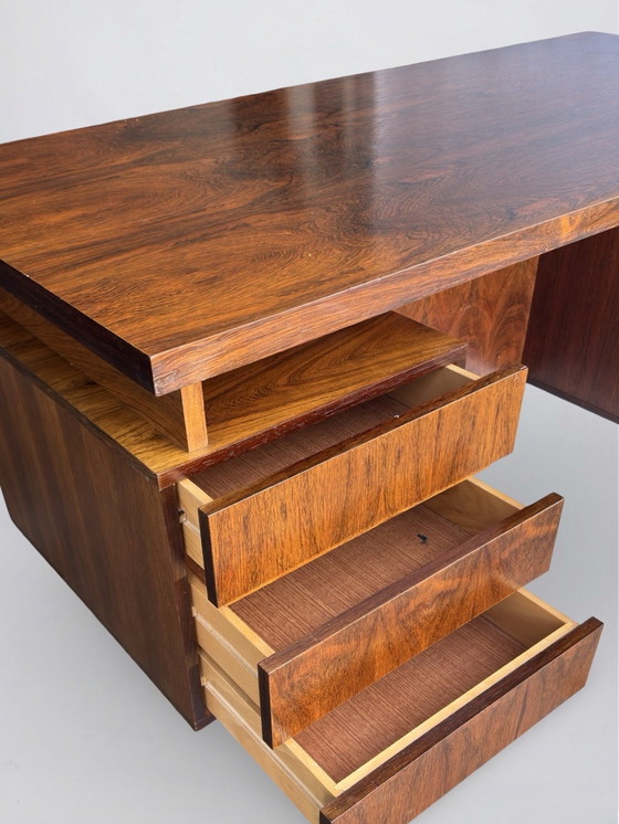 Image 1 of Vintage freestanding rosewood desk, 1960s