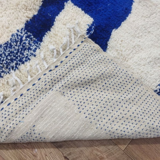 Image 1 of Blue Abstract Berber Rug – Blue Abstract Berber Carpet | 310 × 200 cm