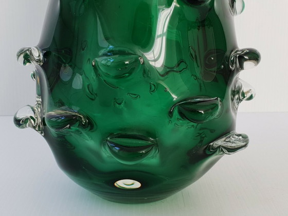 Image 1 of IMPORTANT GREEN MURANO GLASS VASE 1960 VINTAGE 60S 60'S 1960S 60s