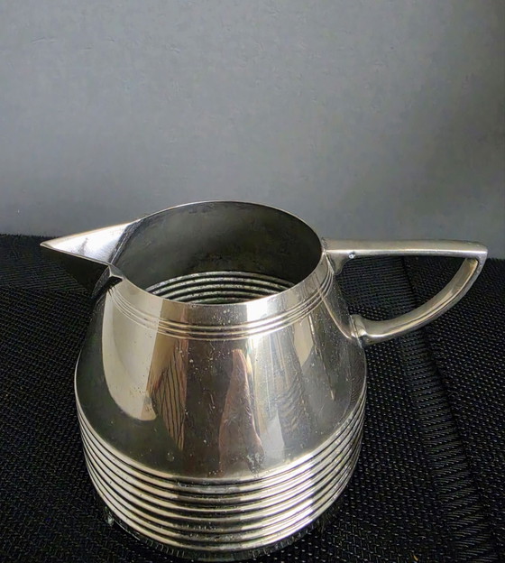 Art Deco milk jug with sugar bowl, HK&Co, Tableware, Metal, Silver (photo 7 of 12)
