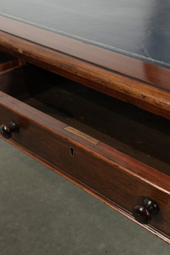 Image 1 of Unique large antique English library table/writing desk/desk from the 19th century