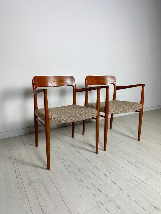 Image 1 of 2x Sedie da pranzo danesi in teak n. 56 di Niels O. Møller