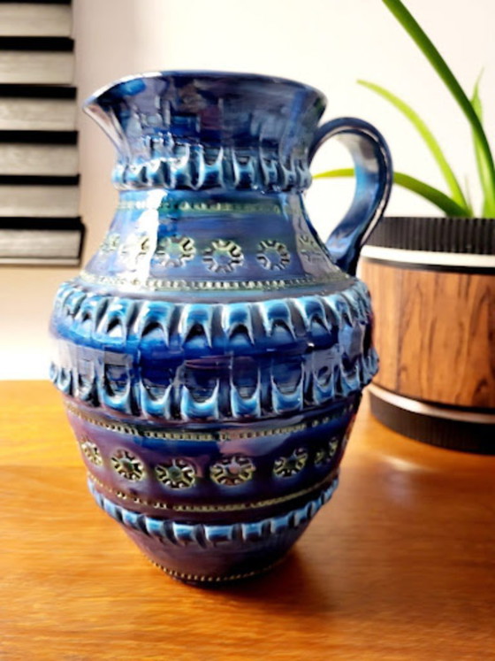 Image 1 of Vintage Bitossi Rimini Blue Kan – Aldo Londi – Italië – Model 995