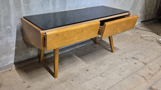 Vintage Mid-Century Sideboard / TV Cabinet, Oak, Czechoslovakia, 34 x 85 x 40 cm – Wood (photo 6 of 9)