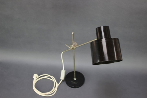 Adjustable Black Bakelite Industrial Table Lamp / Czechoslovakia, 1970s