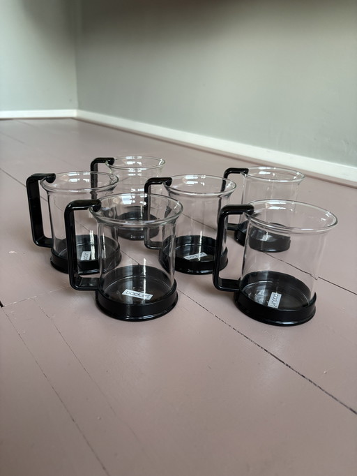 6 vintage Bodum tea glasses