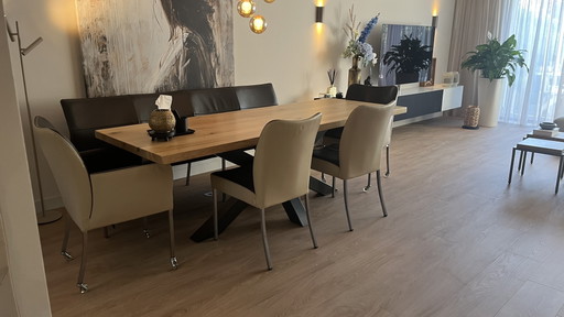 Set da pranzo completo: tavolo in rovere + 4 sedie Bert Plantagie