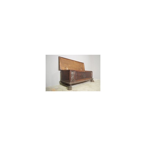 Image 1 of Vintage chest in carved walnut, 1920s