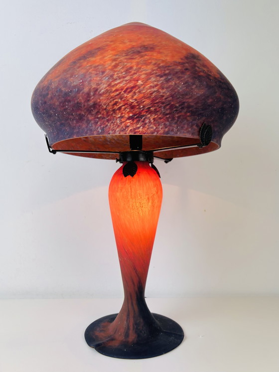 Image 1 of Französische Jugendstil-Pilzlampe pate de verre