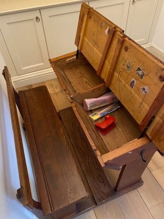 Image 1 of pupitre d'écolier ancien