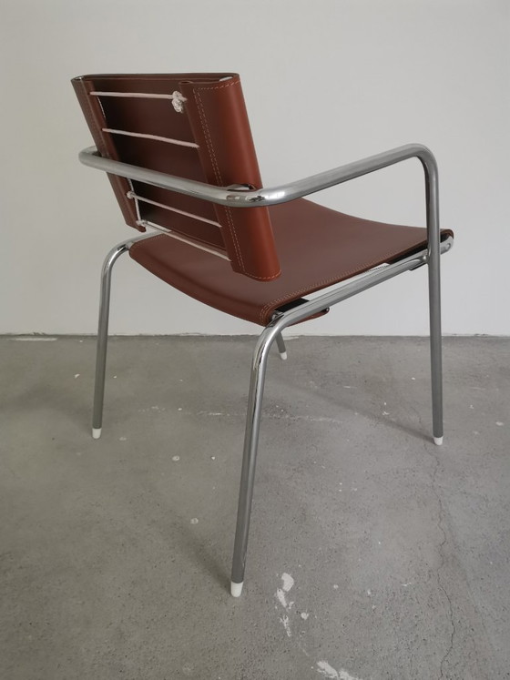 Pair of TBA chairs by Christophe Gevers - re-edition by BE-Classics – Dining chairs, Metal, Leather (photo 6 of 16)