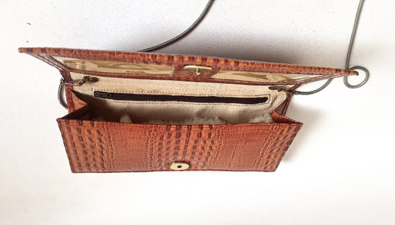 Borsa a mano vintage chic Pierre Cardin 26 x 12 x 3,6 cm, Borse, Pelle, Metallo, Marrone (foto 7 di 12)