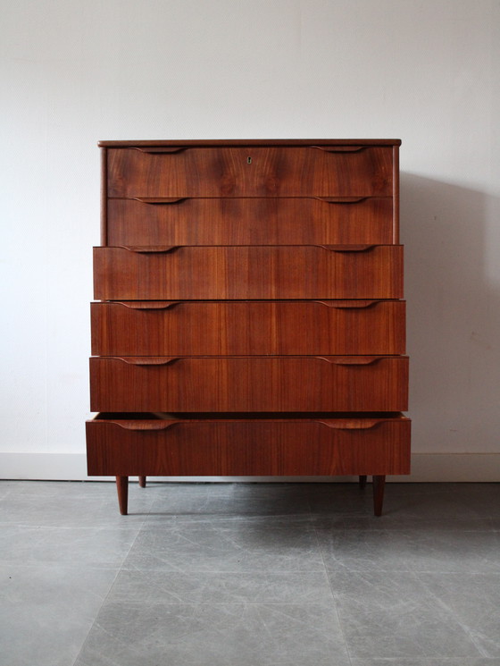 Image 1 of Vintage Danish teak chest of drawers, wide!