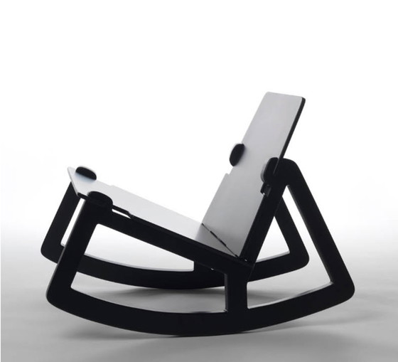 Image 1 of Black wood designer rocking chair by Fredrik Färg.