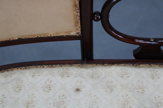 Image 1 of Beukenhouten bank en stoel