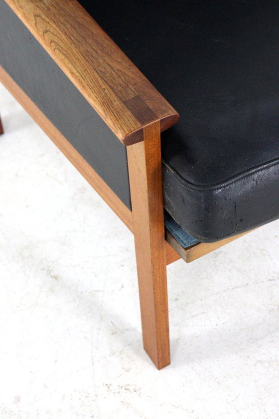 Illum Wikkelso Voor Niels Eilersen Capella Fauteuil Vintage Deens – Leather, Wood (photo 4 of 15)