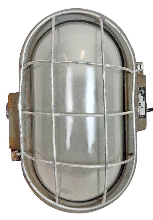 Grey Industrial Cast Iron Wall Light from Elektrosvit, 1960s