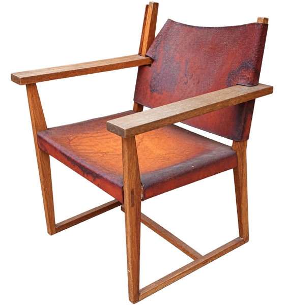 Restored vintage leather chair – solid wood frame, original design – Armchairs (photo 7 of 8)