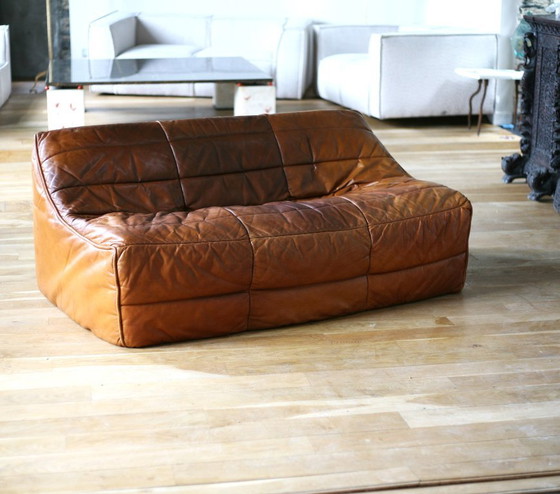 Canapé Ligne Roset, van Michel Ducaroy, model Anais, 1981 – 2 zitsbanken, Leer (photo 5 of 31)