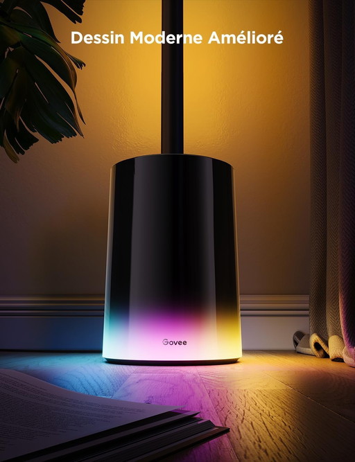 Govee Lampadaire LED RGBIC, Lampe sur Pied Salon Compatible avec Alexa et Matter, 152cm Lampadaire Dimmable 1725lm avec Télécomm