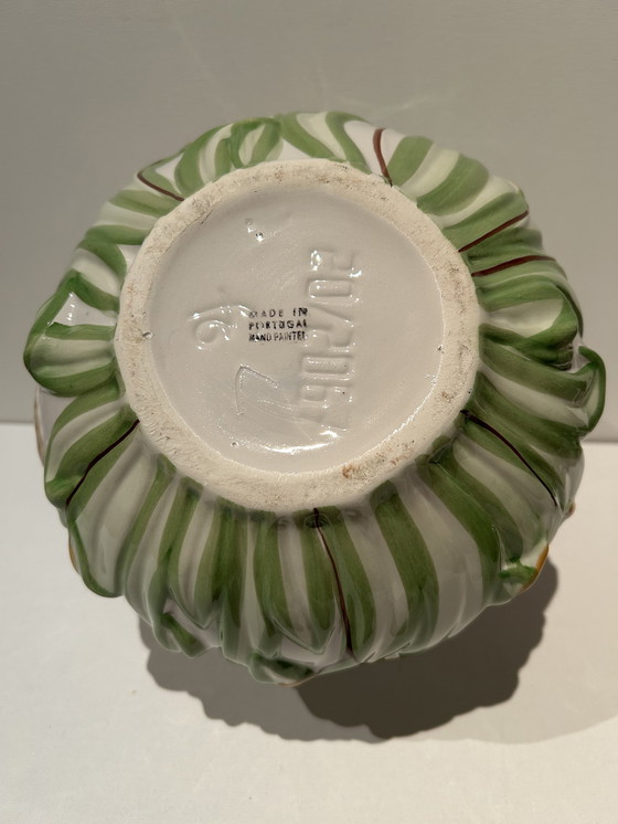 Image 1 of Portuguese Barbotine decorative pot Majolica