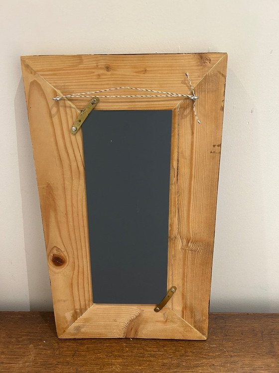 Image 1 of Brutalistische spiegel van hout en metaal, 1970