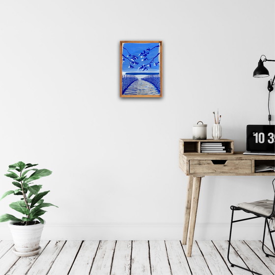 Image 1 of Guazzo su carta, 40x30 cm. Con cornice.