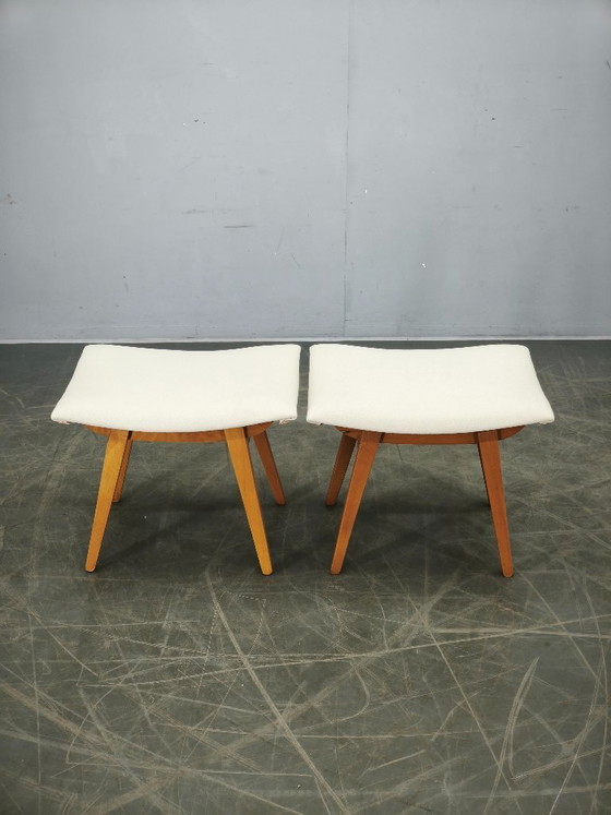 Image 1 of Par de taburetes de madera de haya de Závod Malacky, Checoslovaquia, años 70