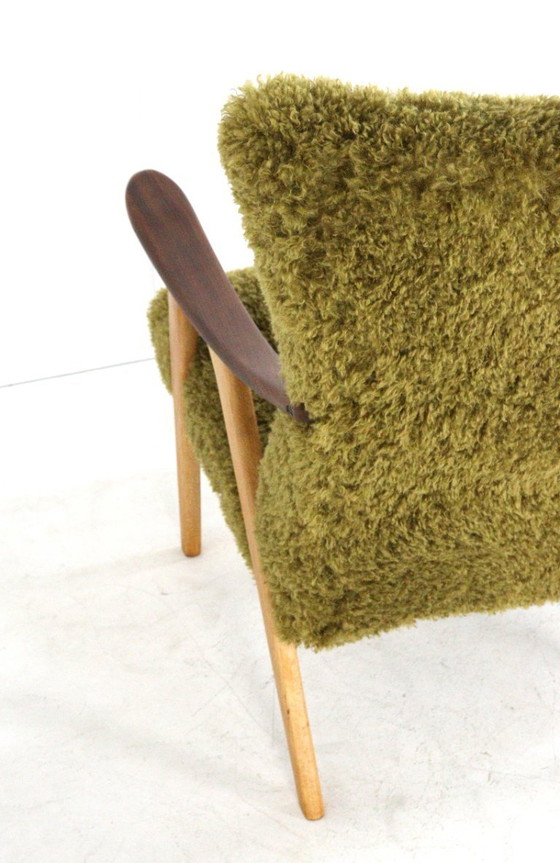 Image 1 of Two tone doodle fauteuil 'Wing' vintage gestoffeerd 