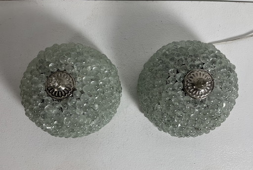 2 lampade da parete anni ottanta in vetro di Murano