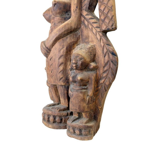 African Wooden Sculpture – Woman with Children – Tribal Sculpture (photo 10 of 11)
