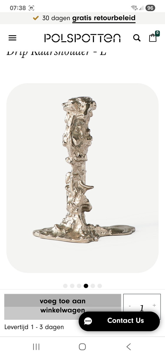 Image 1 of Pols Potten Drip Candlestick L