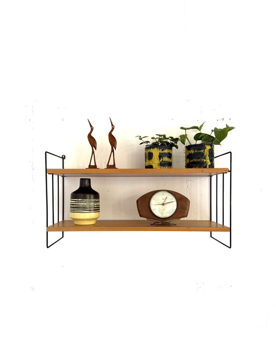 Image 1 of Vintage bekenhouten wandplank, WHB Germany ‘60