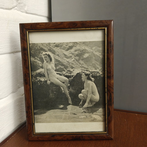 « Scène de plage » originale de Dupré (1948) | Photographie vintage encadrée